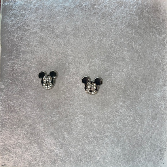 Mickey Mouse Cubic CZ Earrings - Picture 1 of 2